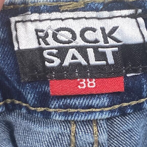 Rock Salt Jeans Mens 38 Distressed Patchwork Paint Splatter Ripped Denim Pants 3 - Picture 3 of 8